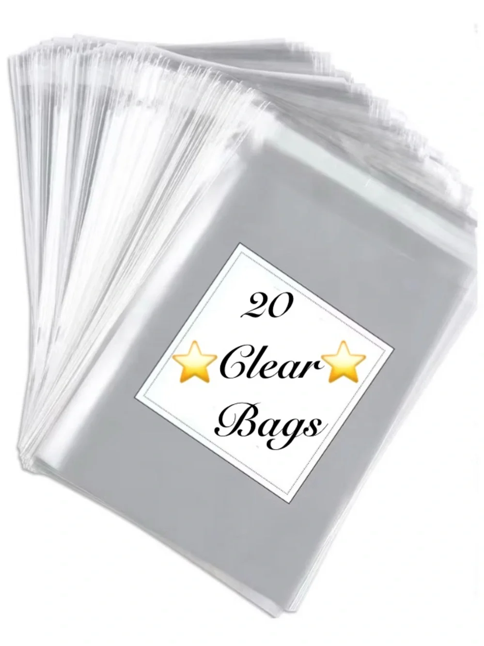 60pcs Shipping Package  20 Blue Poly Mailers 20 Clear bags  20 stickers